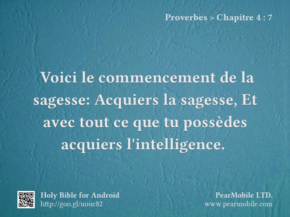 Proverbes, Chapitre 4:7